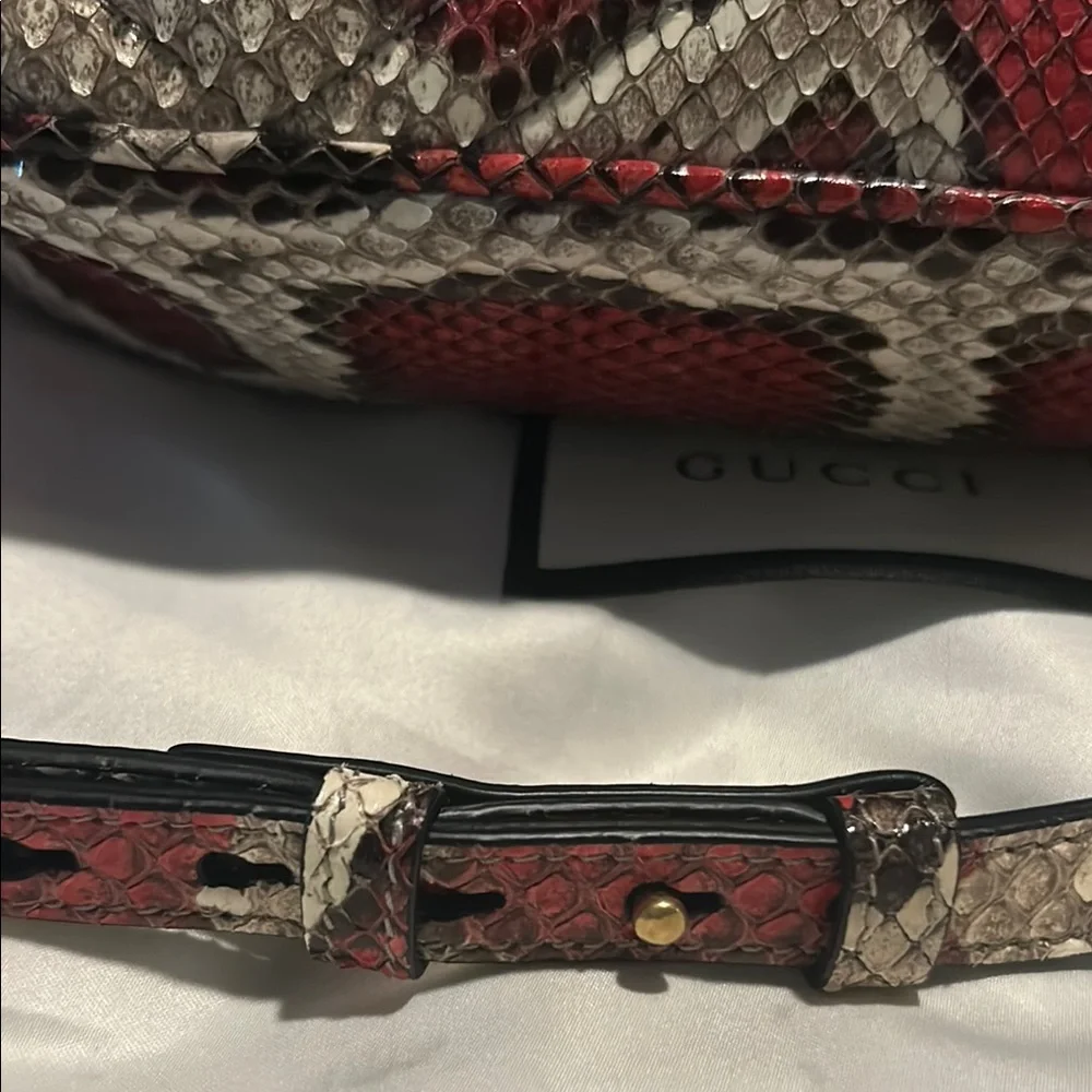Gucci Red and Cream Snake Print Bag-crossbody-NWT - Picture 2 of 11